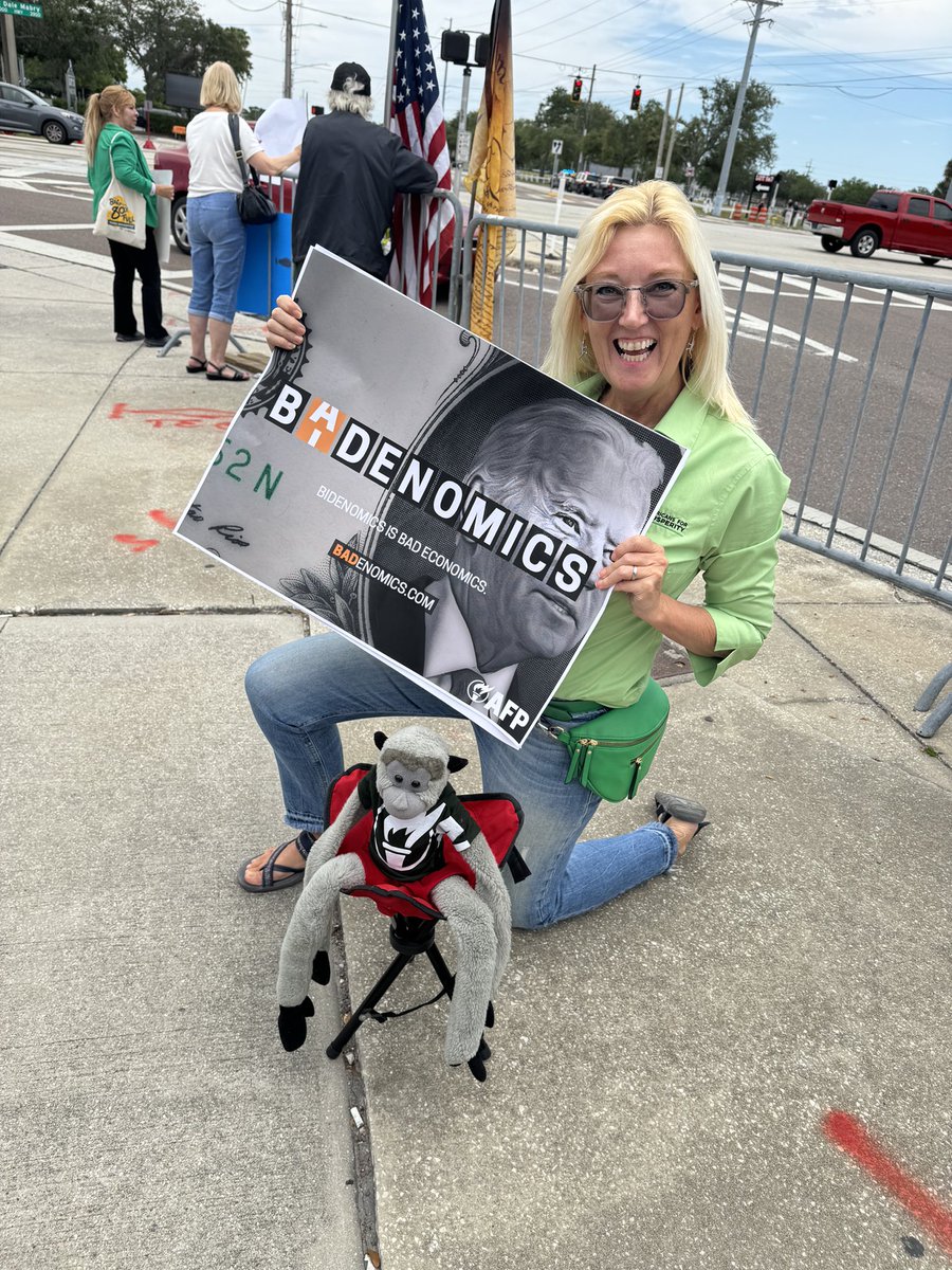 AFPFlorida's tweet photo. AFP Florida and at @LIBREflorida in Tampa, as at POTUS makes his way to an event. #Bidenomics has to go. Learn the truth at https://t.co/WJKZ6iNg7f. @AFPhq https://t.co/j6YGzXeH2t