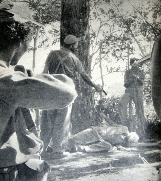 #EstampasDeMiCuba - Inicios de 1959. Un pelotón de fusilamiento dirigido por Raúl Castro fusila «por error» a un supuesto espía al que solo «querían asustar».