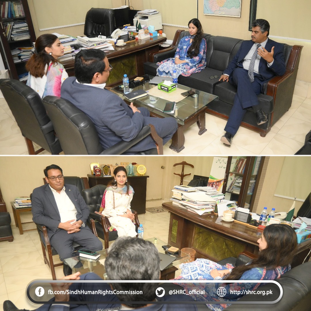 @PirbhuSatyani Member Sindh and @meheknaeem Member Punjab had a meeting with @SHRC_official, led by Chairperson @iqbal_detho & Legal Adviser Barrister Rida Tahir. Discussions ranged from Sindh's 'Human Rights Policy' to establishing a formal referral mechanism prioritizing