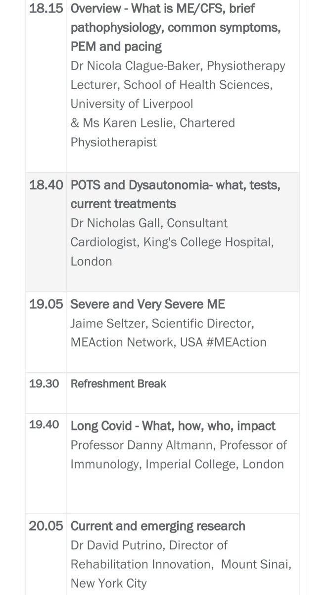 🌟🌟🌟EVENT at @RCPEdin Based on pathophysiology 🔥 #mecfs #LongCvd CPD credits 🌟Putrino 🌟Seltzer 🌟Altmann 🌟Clague- Baker 🙏Thank you @DrGrounds Dr Preston Online. Schedule👇. Book. events.rcpe.ac.uk/rcpe-mecfs-and…