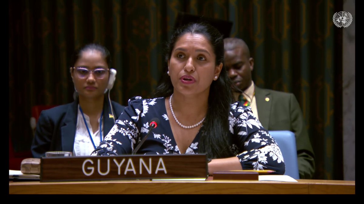 Statement delivered by Amb. Trishala Persaud, Deputy Permanent Representative of Guyana to the UN, at Security Council Open Debate on ‘Preventing conflict-related sexual violence through demilitarization and gender-responsive arms control’ Read full text: minfor.gov.gy/un-security-co…