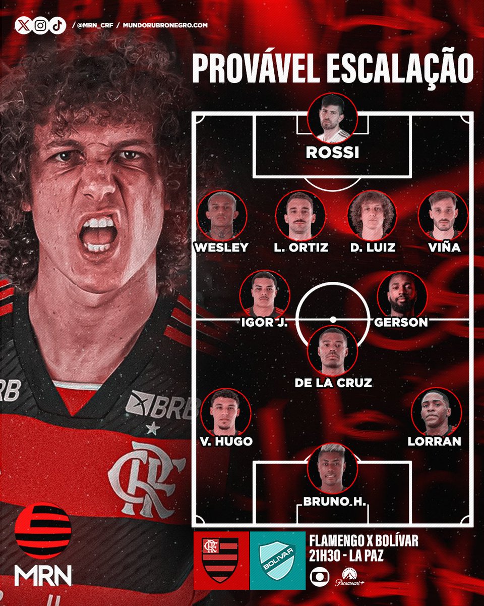 Por questões físicas e técnicas, Tite deve poupar quase todos o time para jogo contra o Bolívar, nesta quarta (24). Diante disso, o Flamengo deve ir a campo com apenas três titulares do empate em 0 a 0 contra o Palmeiras no último domingo (21). O que achou do time, torcedor? 👀