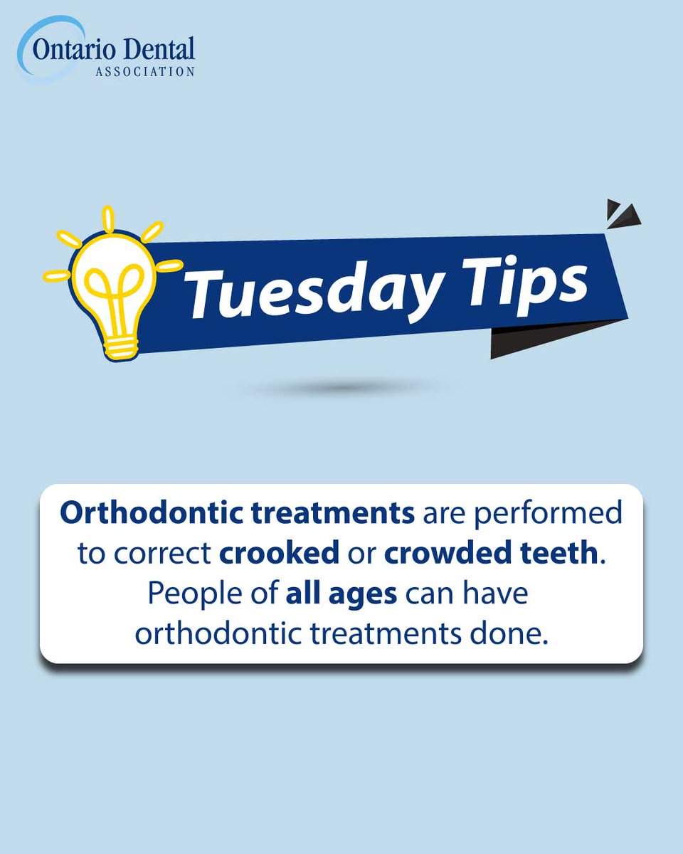 It's time for Tuesday Tips! To learn more about today's tip, visit: oda.ca/oral-health-ba… #TuesdayTips #Tips #DentalTips #OralCare #DentalHealth #Dentistry #OralHealth