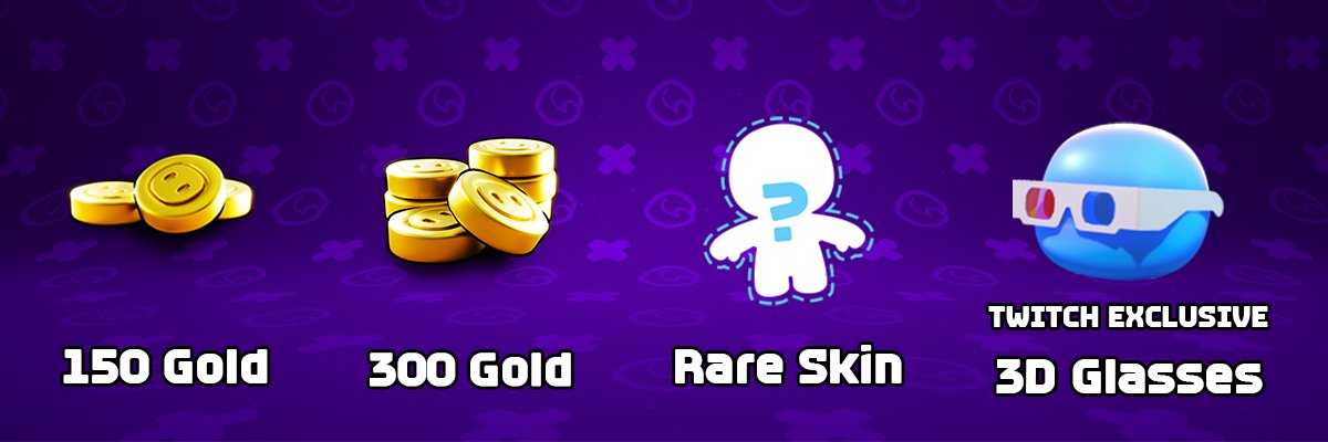 rumbleclubgame's tweet image. If you’re watching Rumble Club on Twitch today, we’ve got some sweet loot for you! 🎁

TWITCH DROPS ✨
30 minutes - 150 Gold
60 minutes - 300 Gold
2 hours - Random Rare Skin
4 hours - Exclusive 3D Glasses Accessory

Watch your favorite creator get socked silly AND earn rewards!