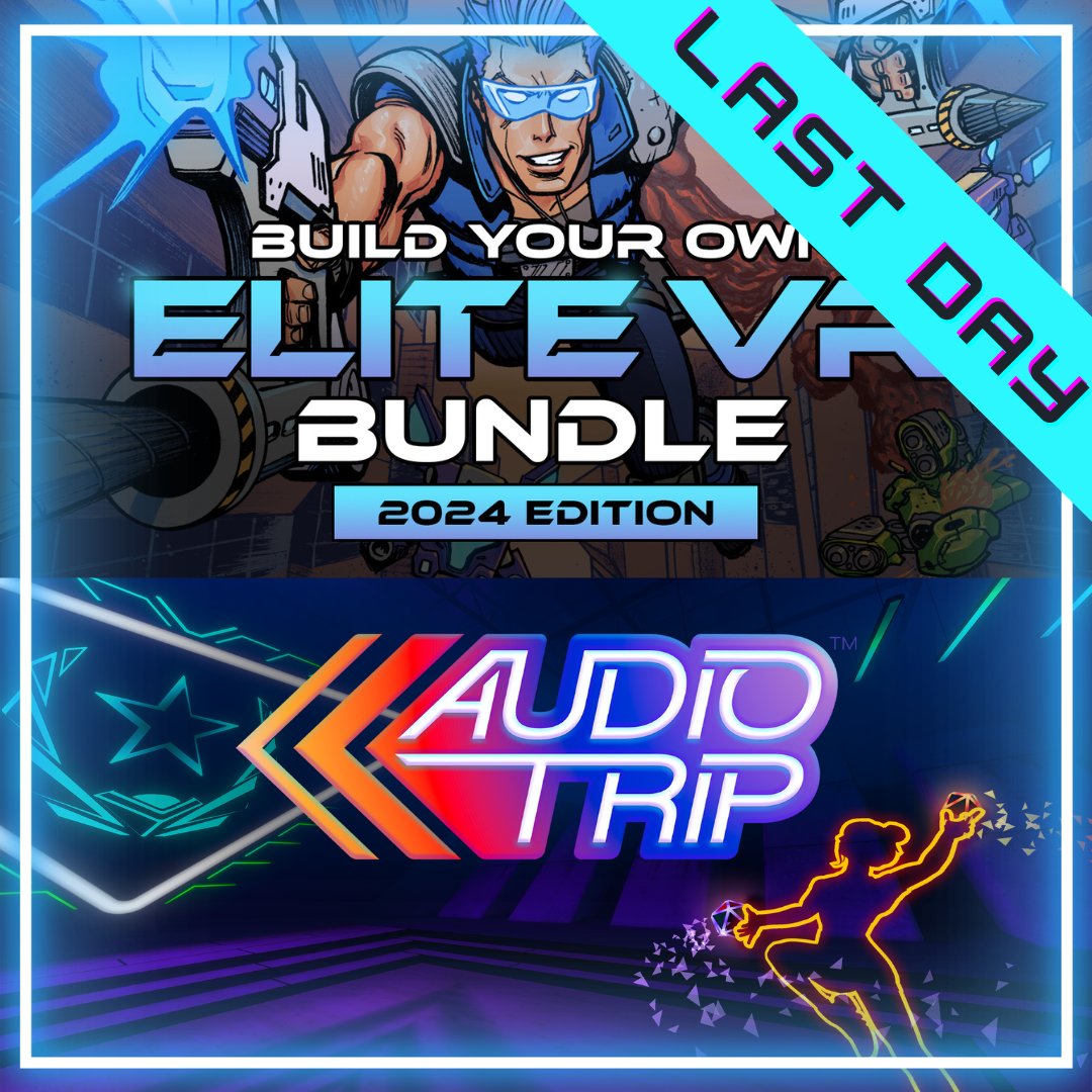 Last chance to get #AudioTripVR in the Elite #VR Bundle 2024 on @Fanatical ! 🚀 12 HOURS TO GO!  

Choose 3 games for $4.99, 5 for $7.99, or 7 for $9.99.

#AudioTrip #AudioTripVR #Sale #Bundle #VR