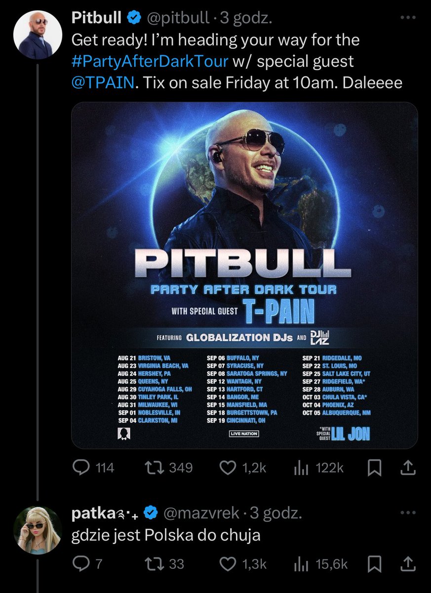 no i ratio na Pitbullu łatwo z nim, wiedzcie że jak będzie koncert w Polsce to dzięki mnie