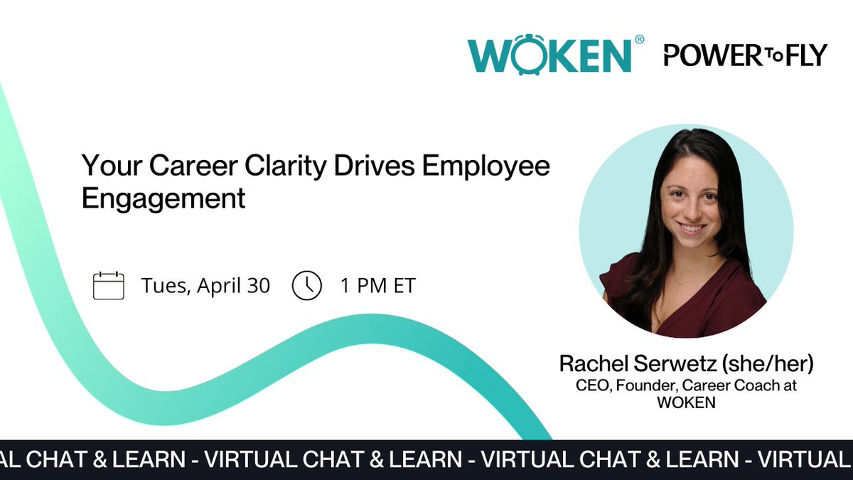 Join @get_woken's CEO & Career Coach Rachel Serwetz for a step-by-step guide to uncovering your career motivations. Fuel your success in our upcoming chat and learn on Tuesday, April 30! 🗓️ Register today: bit.ly/WOKEN04302024P… #CareerAdvice #ProfessionalGrowth #Coaching