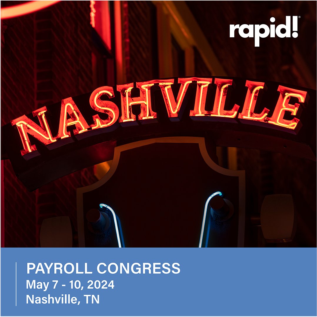 Excitement is building as Payroll Congress approaches! Who's ready for a week of industry insights, innovation, and connection? Don't forget to add our #rapid! session to your agenda! #PayCon #Innovation #FutureofPayroll #PayCard #OnDemand #payments #Nashville