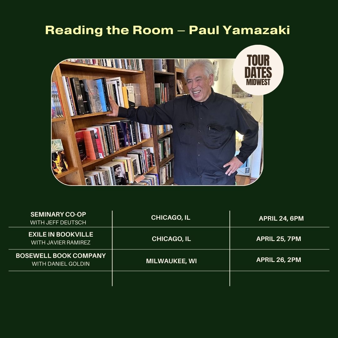 POSTPONED: Paul Yamazaki's Chicago and Milwaukee events this week . . . bummer. We'll let you know when they are rescheduled. @SeminaryCoop @exileinbookvill @boswellbooks