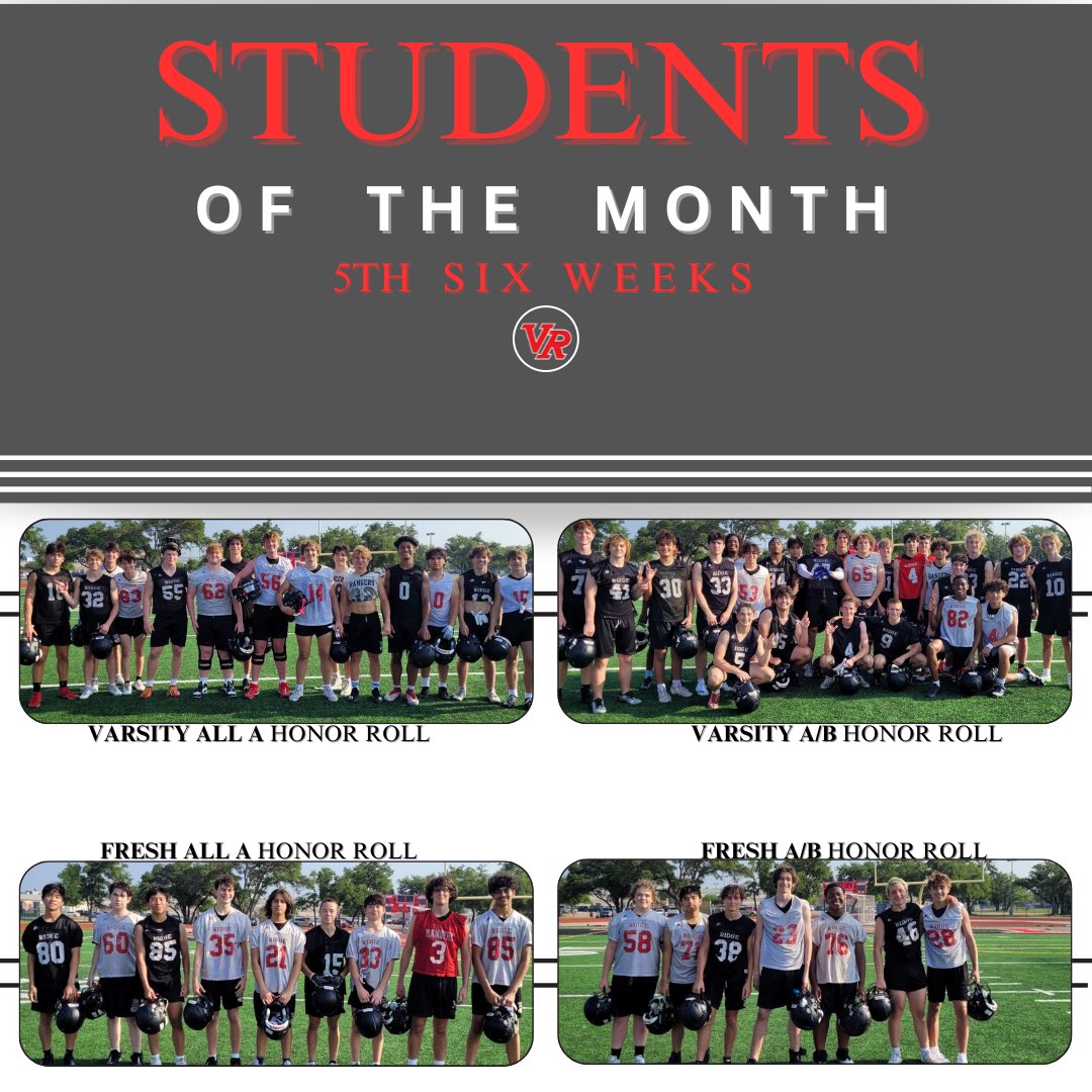 vrhsfootball's tweet photo. Congratulations to our student athletes that excelled in the classroom this past month! https://t.co/I0uHFEux0j