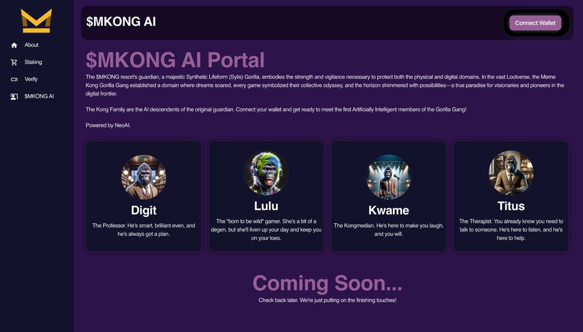 @CryptoGodJohn Who is “we”

I’m already long $MKONG so I am in the “we” category.

Then question is are YOU apart of the “we” that owns $MKONG?

There is not another token that even comes close to what we offer on the #Ai #Gaming and #Web3 category.

I’ll put our Dev and partnered company