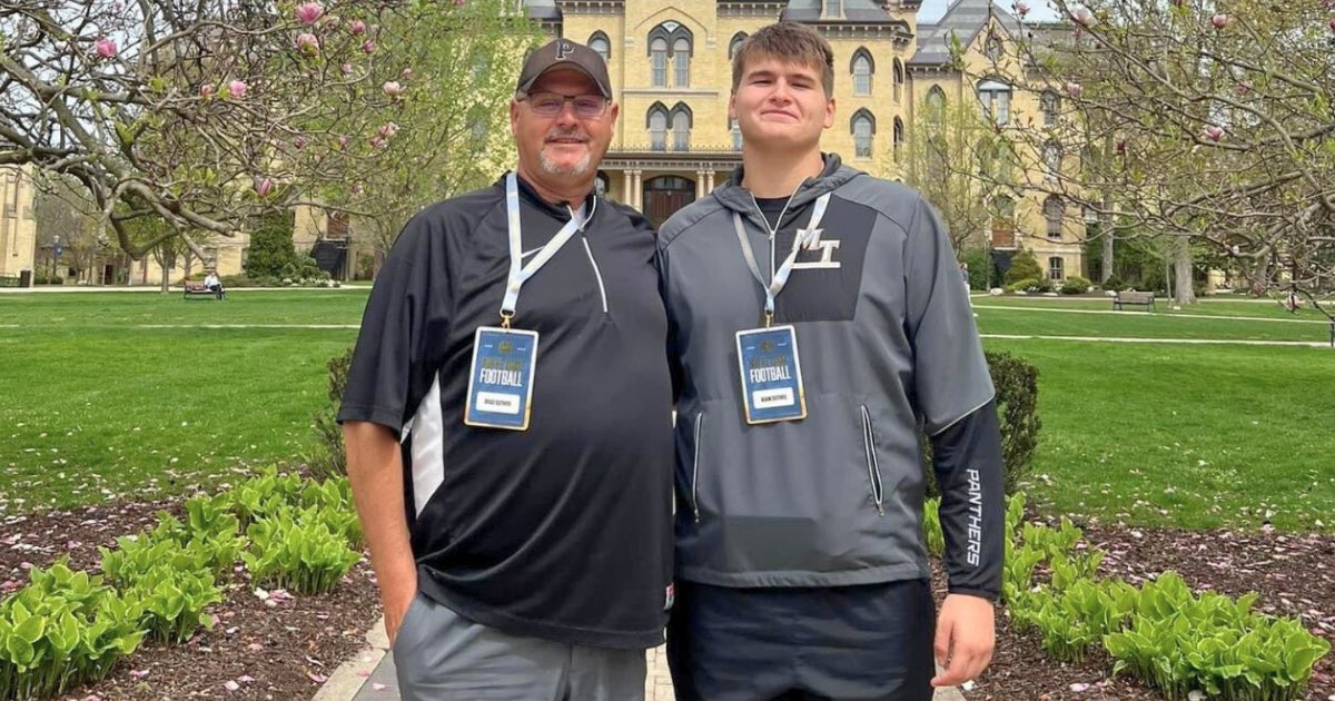Notre Dame hosted Top 150 four-star OT Adam Guthrie on an unofficial visit last week. “You can get that degree while still playing high-caliber football. That’s something you don’t get many places.”  Story: on3.com/teams/notre-da…