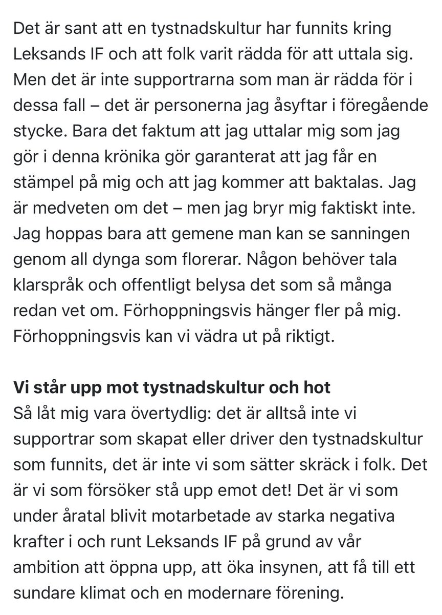 NiklasNiva's tweet photo. Nu får det fan vara nog. Jag tar bladet från munnen i en lång krönika. Läs mer än gärna om de mörka krafterna i kulisserna, hur grova hot saknas i rapporten LIF beställt och vilka som egentligen står för tystnadskulturen i Leksand.

https://t.co/II7sWXBEdv https://t.co/C5S0BUbgjy