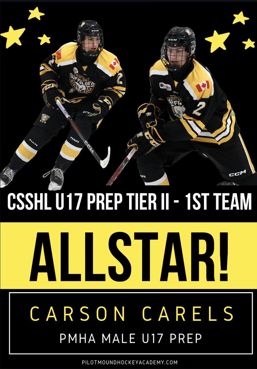 🏆 Congratulations to PMHA Male U17 Prep Student-Athlete, Carson Carels, who has been selected for the CSSHL Male U17 Prep Tier lI 1st Team All-Star! #FearTheBuffs #StudentAthlete #PMHA