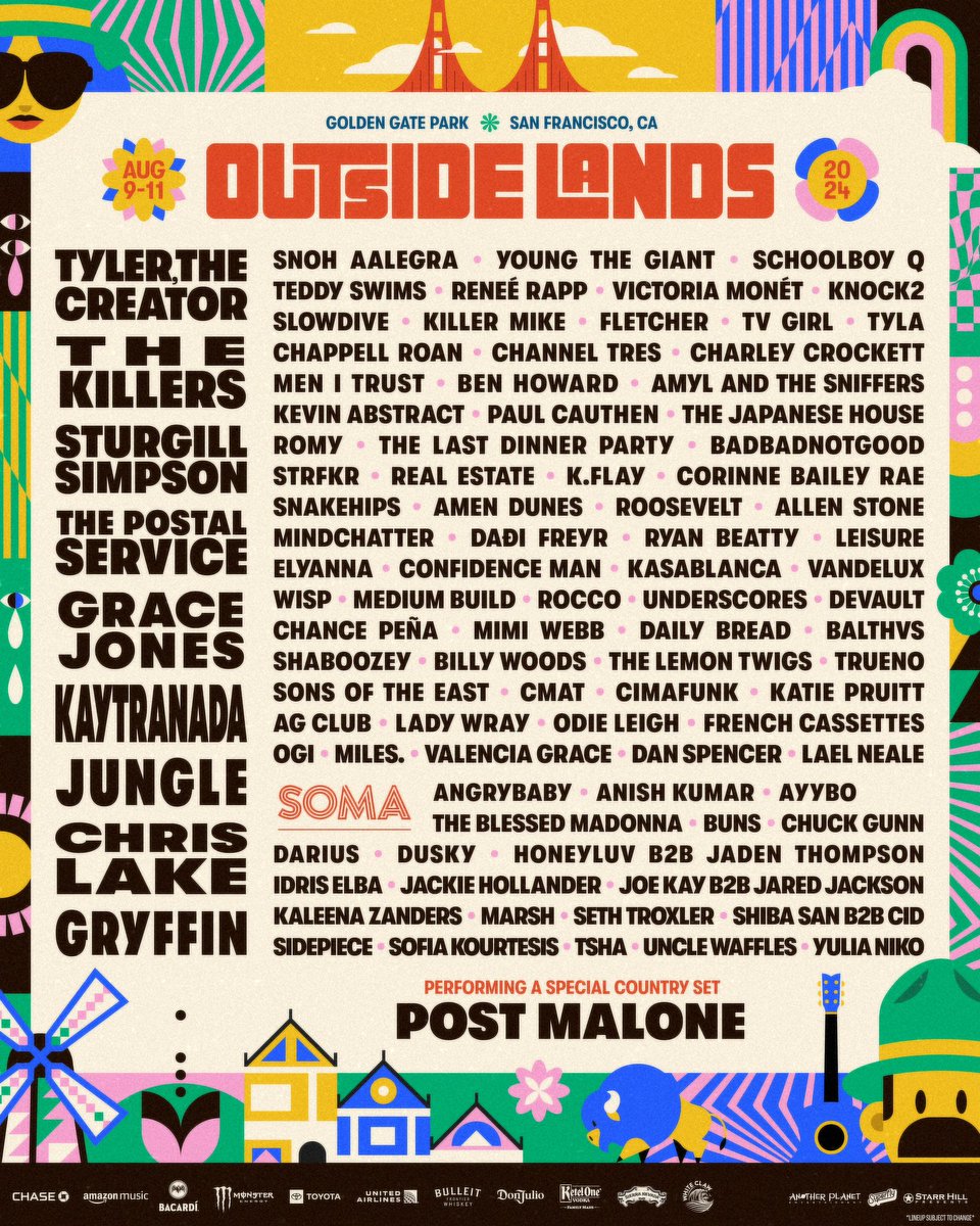 @sfoutsidelands were so excited to be heading back for our FOURTH time this August! We love you, San Fran 🧡 Tickets: on.sfoutsidelands.com/trk/UYjKb