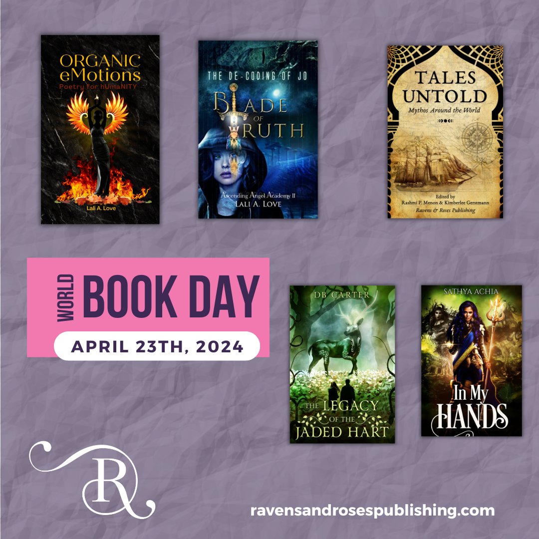 Happy #WorldBookDay! Let's celebrate the power of storytelling, the magic of imagination, and the joy of a good book! Q: What is your favorite book? We have some great ones for you to check out if you're looking for your great #read! ravensandrosespublishing.com #BookTwitter