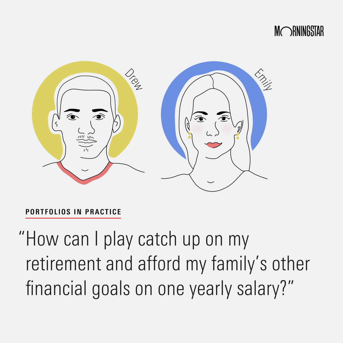 With three kids and a single income, Drew and Emily need a portfolio that can address their family’s multiple goals.

<a href="/christine_benz/">Christine Benz</a> puts their #PortfoliosInPractice to see what strategy works best for their situation. spr.ly/6017ZvKpU