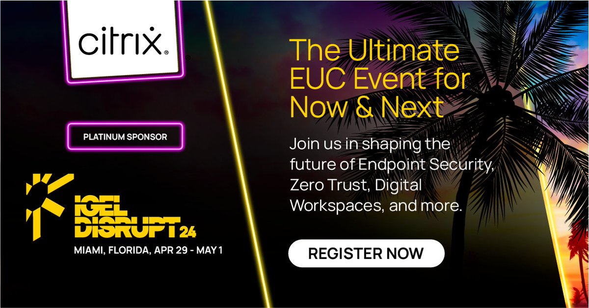 Less than a week away from #Disrupt24! 😃 We'll be onsite to talk about the new Citrix platform, Zero Trust Access + the Enterprise Browser, and more. Make sure to stop by & see us at Booth 6. Register here using code DISRUPT24CRTX_VIP to go for free: spr.ly/6019bR4wc