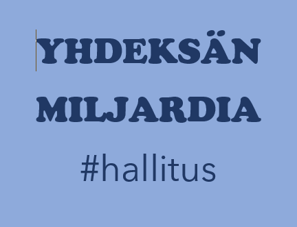 'Kyllä julkista taloutta pitää sopeuttaa, mutta...' 'Olen huolestunut julkisesta taloudesta, mutta...' Ei tästä. Eikä tästä. Eikä varsinkaan tästä. Ei todellakaan tästä! Oppositio, päivästä toiseen, viikosta toiseen, kuukaudesta toiseen, välikysymyksestä toiseen. #9miljardia