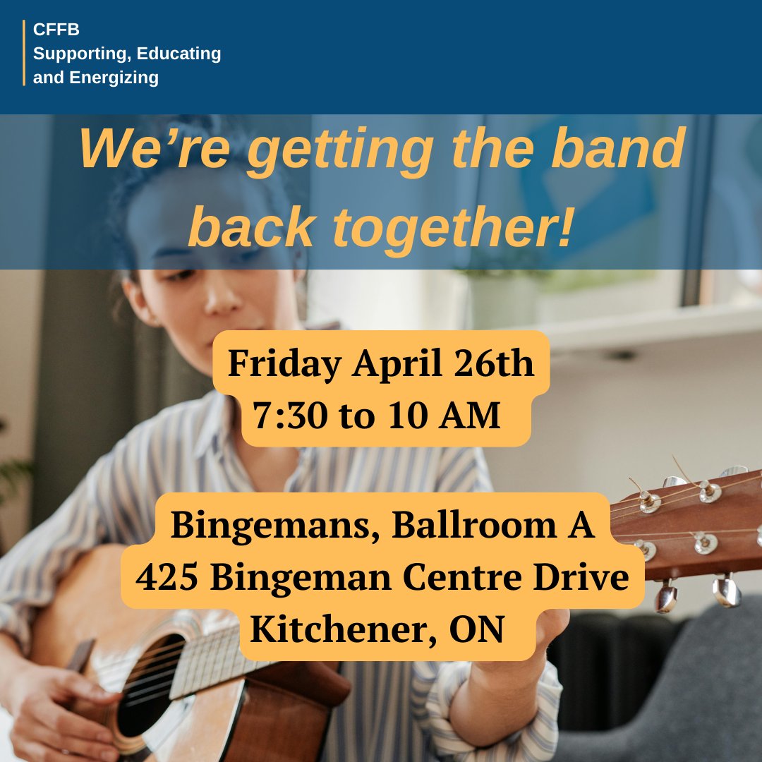 Get ready to groove with some of Waterloo Region's finest talents! Join us on Friday, April 26th, as we bring together the legendary Guse Family, Jamie Warren, and Stacey Lee Guse for an unforgettable morning of memories at Bingemans Ballroom A. cffb.wildapricot.org/event-5646521