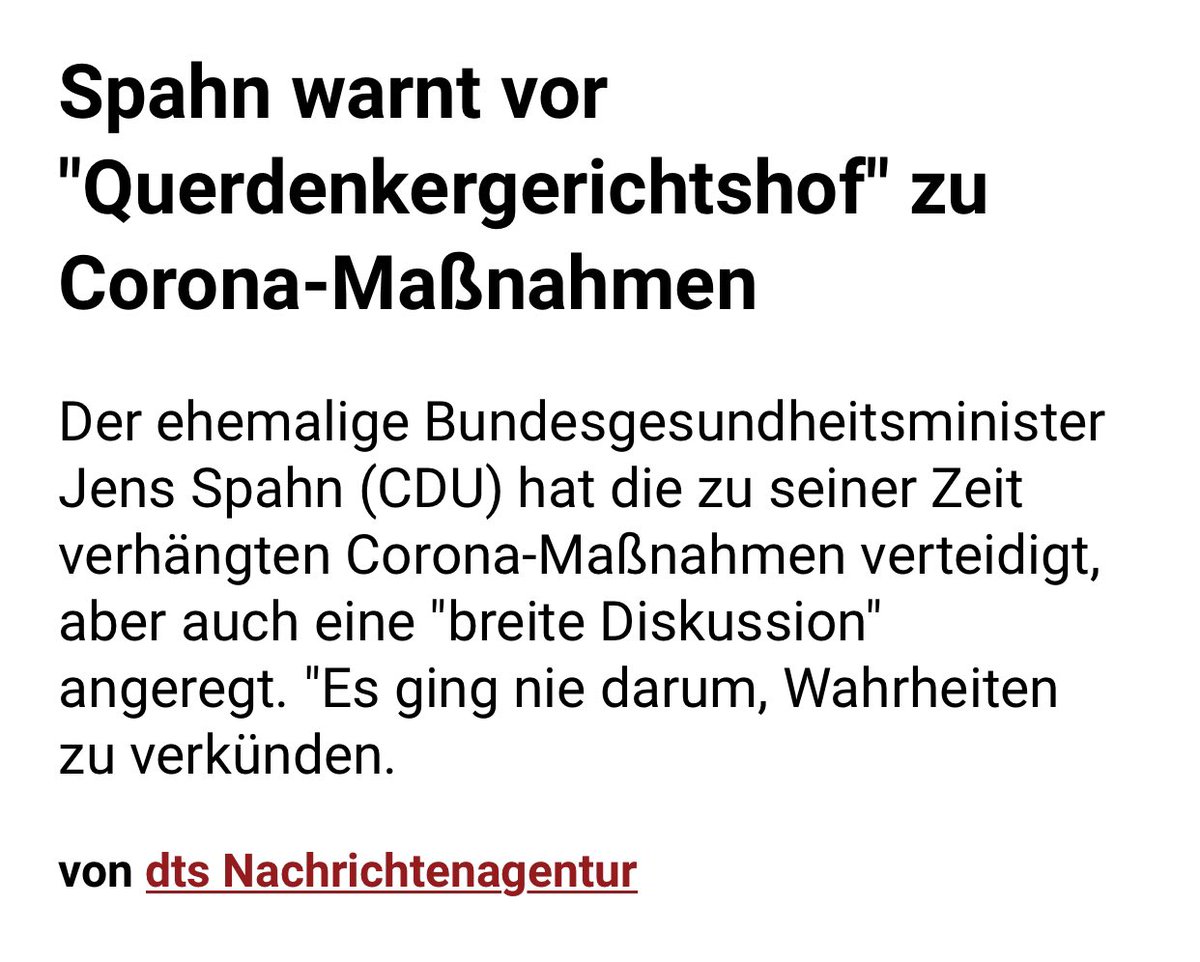 Nicht die Maßnahmen verteidigt Jens Spahn - er verteidigt sich und sein Handeln. Fürchtet er die Entschwärzung der RKI-Files? Seine Aussagen muten wie ein verunglücktes Menü an. Schon die Vorspeise ist missglückt. Es ging nie um Wahrheit? Doch. Darum ging es. Es mag…