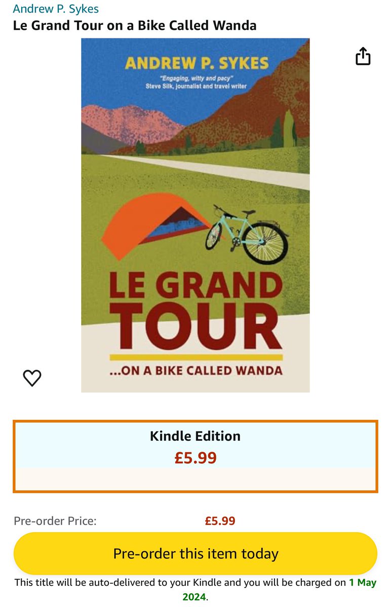 CyclingEurope's tweet image. Le Grand Tour (on a @BikeCalledWanda) update: 
Thanks to everyone who has pre-ordered the eBook version of #LeGrandTour on Amazon. The book will be downloaded to your Kindle on May 1st, the same day that the paperback version will become available. Apple will also have the book