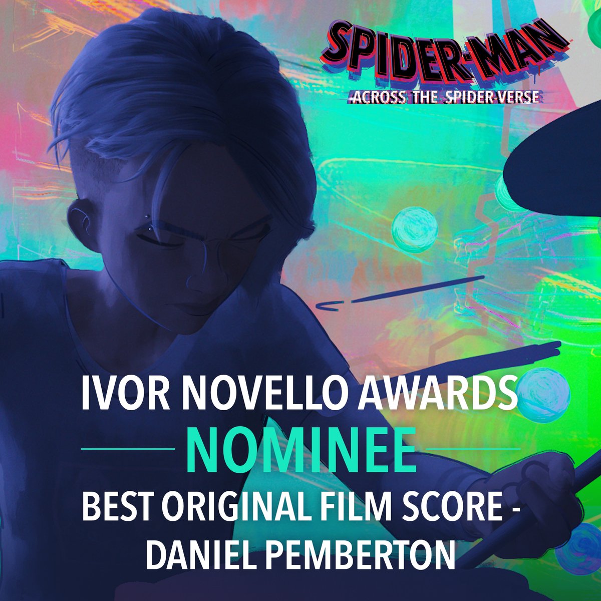 Congratulations to #SpiderVerse composer @DANIELPEMBERTON on his Ivor Novello Award nomination for Best Original Film Score. 👑 #TheIvors