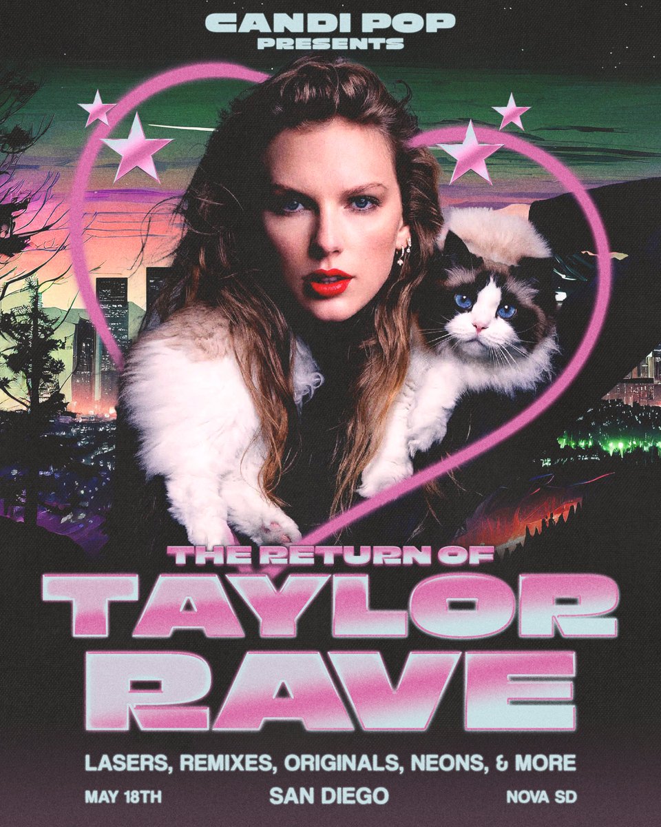 Calling all our Swifties 🤩✨You heard that right...Taylor.All.Night. Join us on Saturday, 5/18 as @TaylorRaveParty takes over SD! Grab limited $10 Early Bird Tickets→ novasd.com/taylorrave