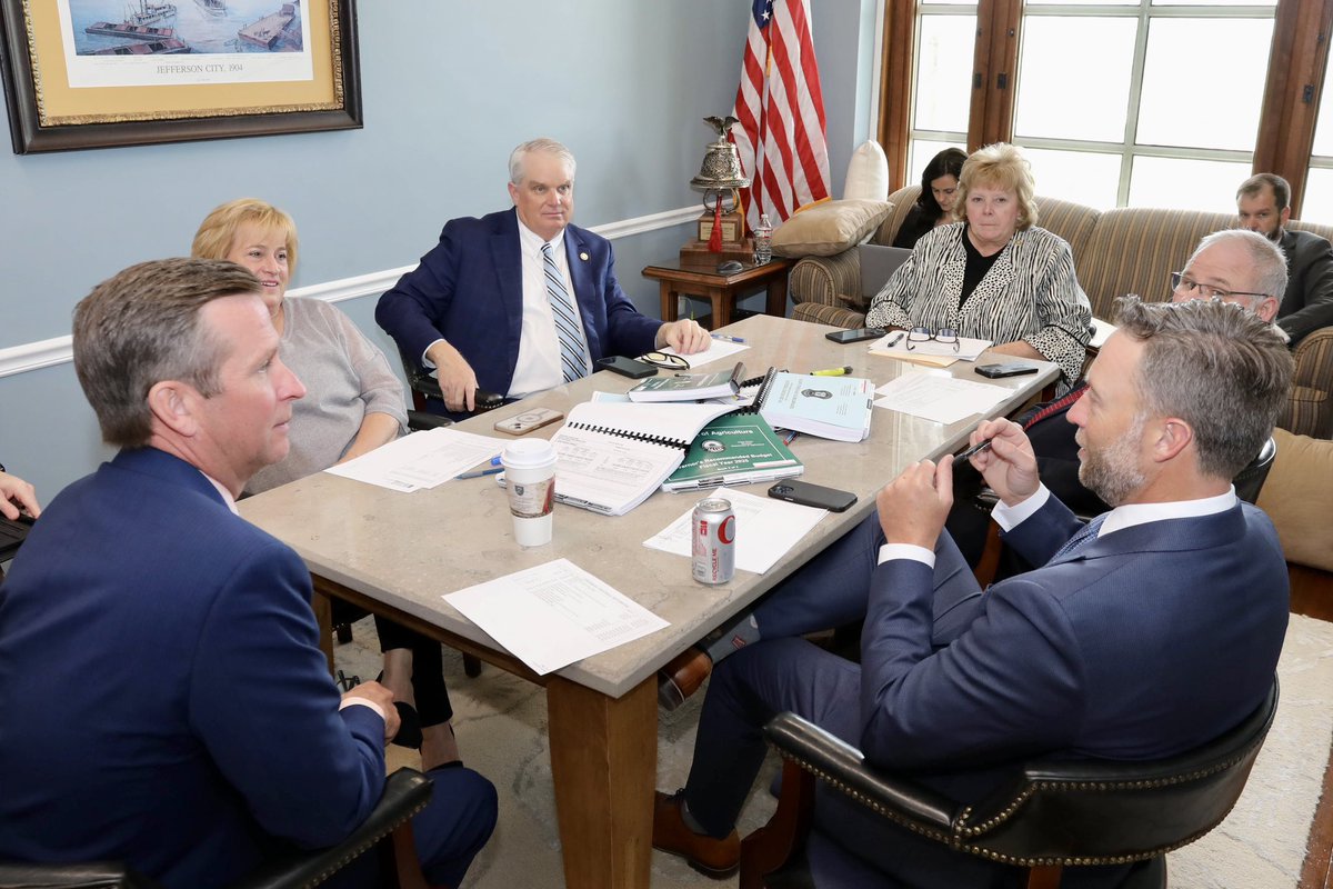 Chairman Hough has had several meetings with members of the Appropriations Committee ahead of markup. The committee will have hearings this week as they work to advance a budget that prioritizes what matters most to Missourians. #moleg #mosen