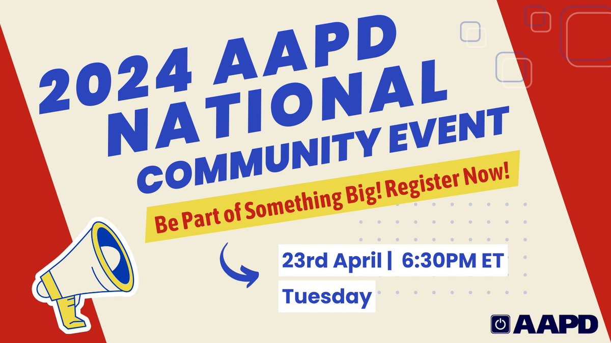 Today's the day! The 2024 AAPD National Community Event is TONIGHT at 6:30pm ET! Join us to celebrate our advocacy, community, and culture. Tickets are free, register now: bit.ly/3TUjAjC #DisabilityCommunity2024 #NothingAboutUsWithoutUs