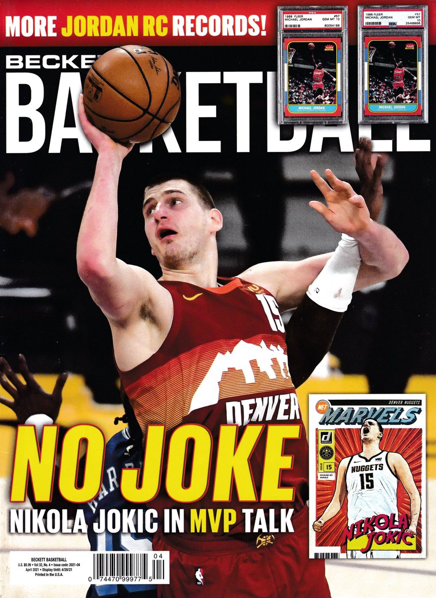 Beckett Basketball Card Monthly, Volume 32 No. 4 Issue No. 343 April 2021 #Jumpman #Jumpman23 #JumpmanHistory #AirJordan #MichaelJordan #Jordan #Chicago #Bulls #NBA #Mj23Covers
