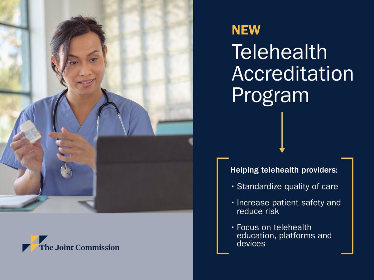 Today, use of telehealth services is 38X higher than it was pre-pandemic. To support this uptake, we have developed a new Telehealth Accreditation Program for telehealth provider organizations. Learn more about the program: bit.ly/49JBYAc