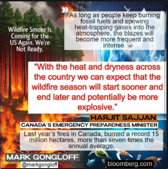 The fires are coming ..
Potentially more explosive than last year which burned 15 million acres
#ClimateCrisis 
1 billion tons of C02 were released last year = to what the airlines industry emits in one year. 
news.bloomberglaw.com/esg/wildfire-s…
@markgongloff