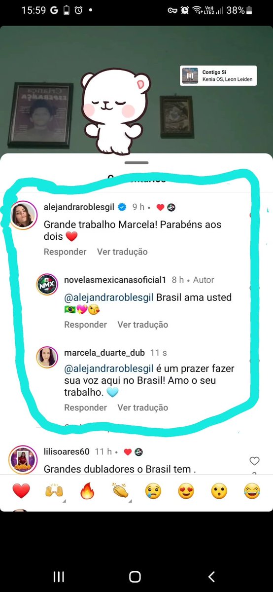 MGSNoveleiro's tweet photo. A Alejandra Robles Gil parabenizando a Marcela Duarte pelo trabalho. Isso é lindo demais desse ver, a atriz reconhecendo o trabalho de sua dubladora #ContigoSim002 https://t.co/o70wZe45Pw