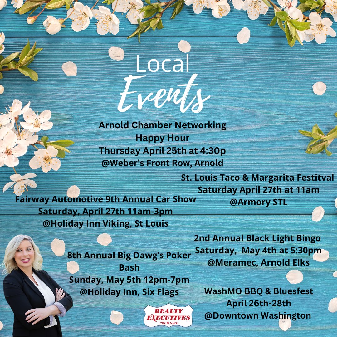 Local Events 🌼☀️🕶️
Check out the local events going on in the area. 
#sellwithkell #localevents #community #yourlocalrealtor #shoplocal #supportsmallbusiness