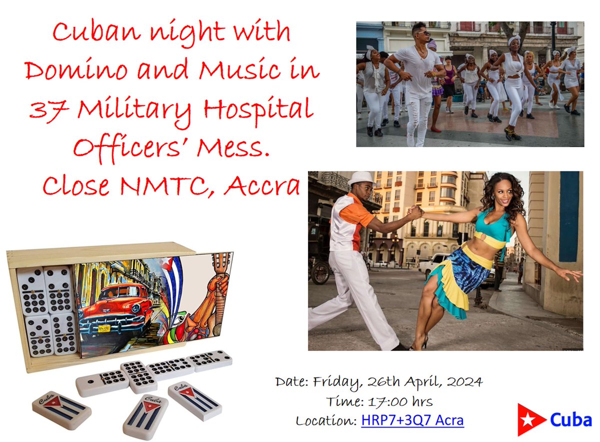 EmbaCubaGhana's tweet photo. #CubanNight🇨🇺 https://t.co/8v41Urnevm