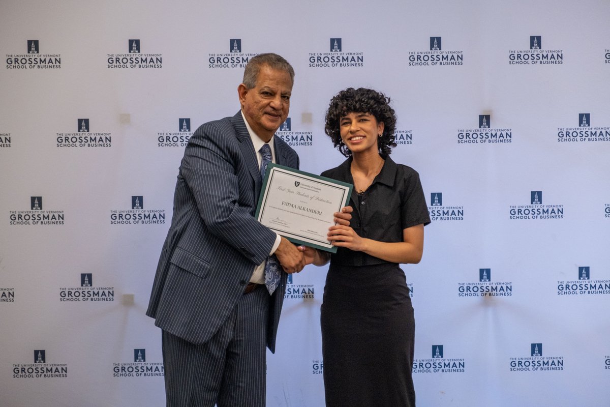 UVM Grossman (@uvmbizschool) on Twitter photo Last week, after <a href="/BGSHonorSociety/">Beta Gamma Sigma</a> induction, the Grossman School honored top undergrads at the Honors Day Ceremony, celebrating achievements and talent. Congrats to all recipients! 🏆🎉
View the full list: go.uvm.edu/c4blr Last week, after <a href="/BGSHonorSociety/">Beta Gamma Sigma</a> induction, the Grossman School honored top undergrads at the Honors Day Ceremony, celebrating achievements and talent. Congrats to all recipients! 🏆🎉
View the full list: go.uvm.edu/c4blr