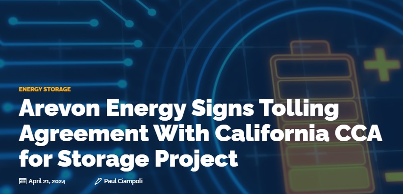 Arevon Energy has signed a long-term tolling agreement with California community choice aggregator MCE for 188 megawatts of the Cormorant Energy Storage Project in California. ow.ly/aZXh50RmsxS