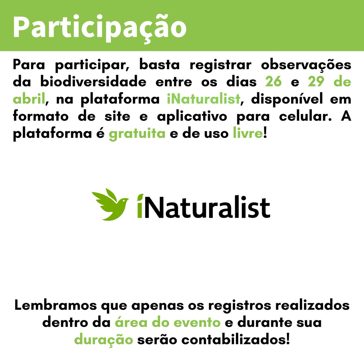 UFRGS é parceira do Desafio Mundial da Natureza Urbana 2024 Entre 26 e 29 de abril, o evento incentiva os moradores da região de Grande Porto Alegre a registrarem fotos da biodiversidade local Leia em: tinyurl.com/3cu4h3fr