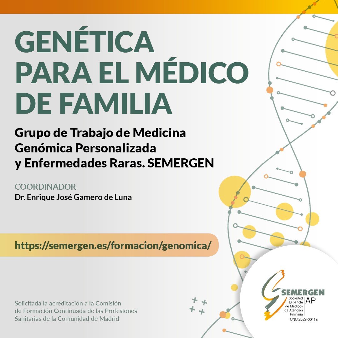 🟠Curso de Genética para el #MFyC 👉Obtén una base sólida de conocimientos sobre genética,  resolución de dudas en consulta, mejora de competencias para el manejo e interpretación de la información genómica y de la medicina de precisión. 🔗i.mtr.cool/scbytumrwb #Genética