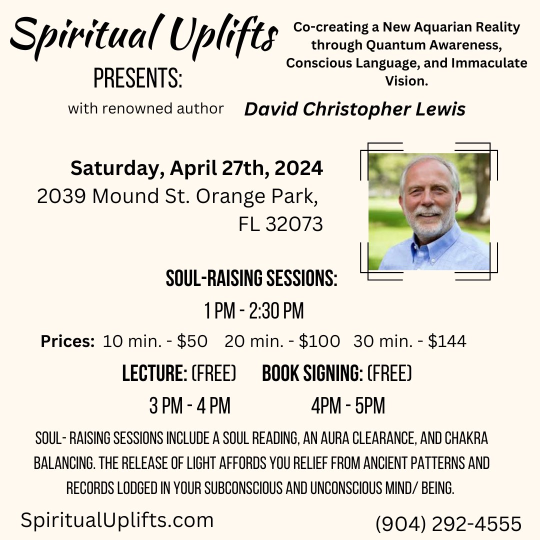 We are excited to announce our guest, David Christopher Lewis, joining us on the 27th! #metaphysicalstore #metaphysical #spiritual #spirituality #healing