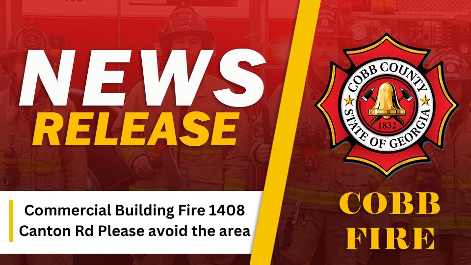 Working Commercial Building Fire 1408 Canton Road Marietta, GA. Please avoid the area. Updates are coming as the PIO arrives on the scene.