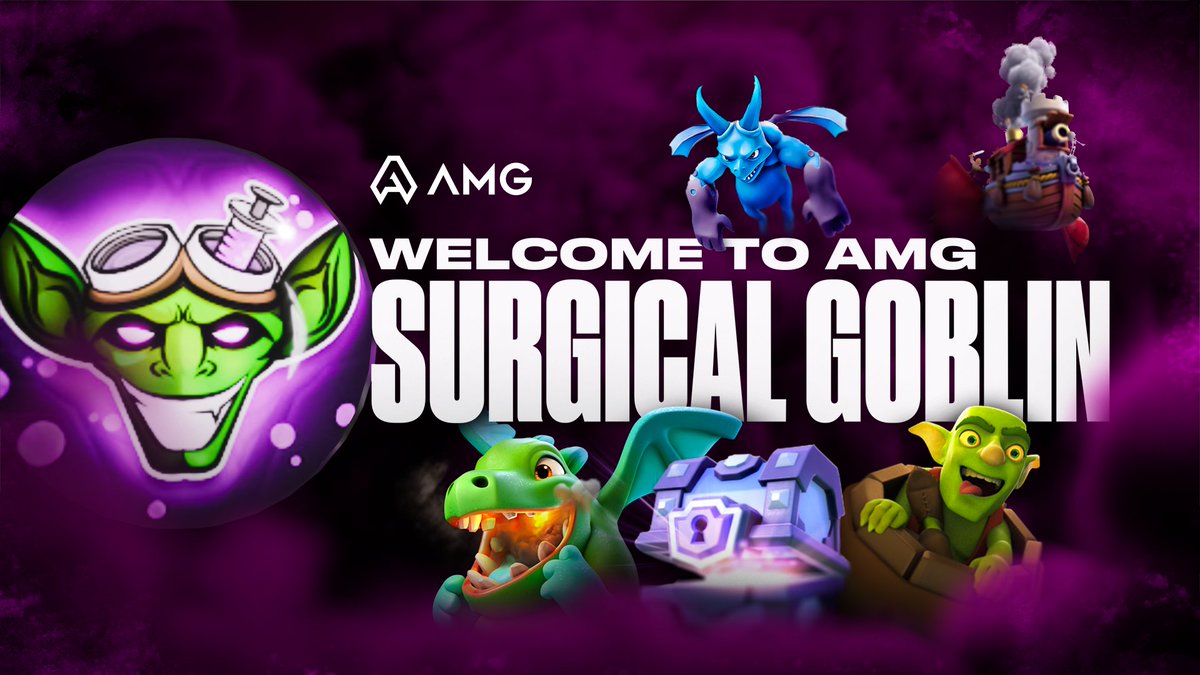 One of the top players in Clash Royale history, recognized globally in mobile gaming, has joined the #AMGFam to strengthen our Spanish roster. Welcome the legend @SurgicalGoblin! 🤜🤛 Improve your skills with the advice of a 2-time World Champion 👇 ▶️ youtube.com/@SurgicalGoblin