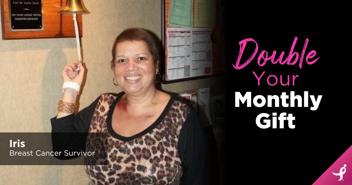 'I'm not giving up. I still have life to live,' said Iris, who is living with metastatic (stage 4) breast cancer. When you sign up to be a monthly donor, our partners at @MohawkGroup will double it, and provide the support breast cancer patients need. bit.ly/3xhWx9o