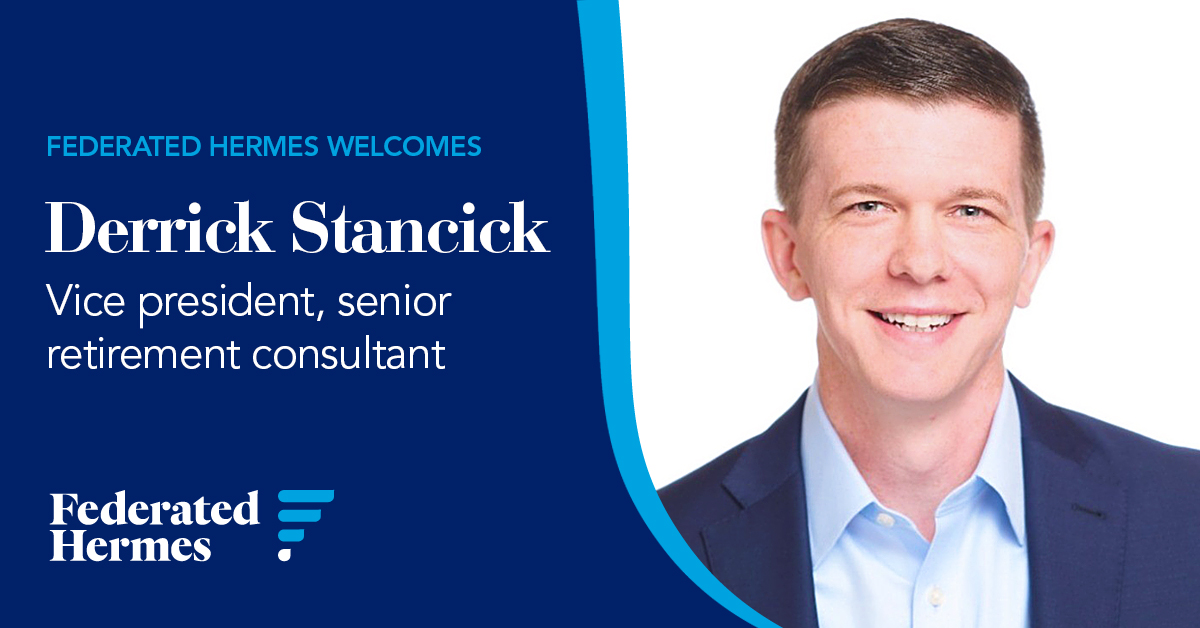 Federated Hermes welcomes Derrick Stancick to the retirement division! Derrick started at Federated Hermes in December and is calling on clients in the Northeast. He will report to Jim Wojciak. Join us in congratulating Derrick on his new position!