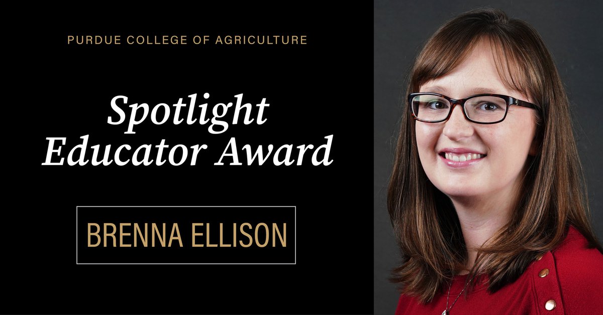 Congratulations to @PurdueAg's spotlight educator, Brenna Ellison. 🖤💛