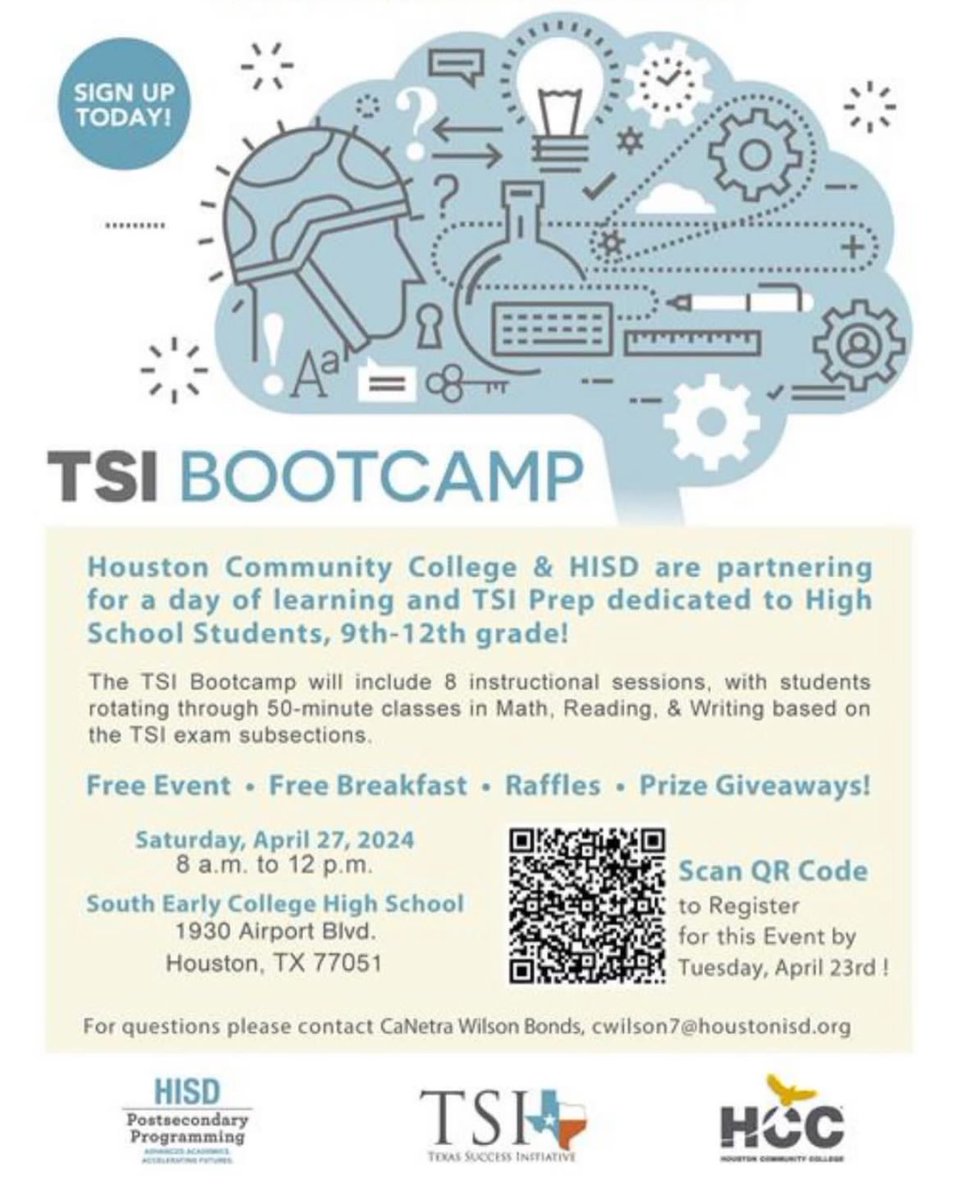 Registration will close tomorrow. Sign up today and join us on this Saturday for our next TSI Bootcamp.