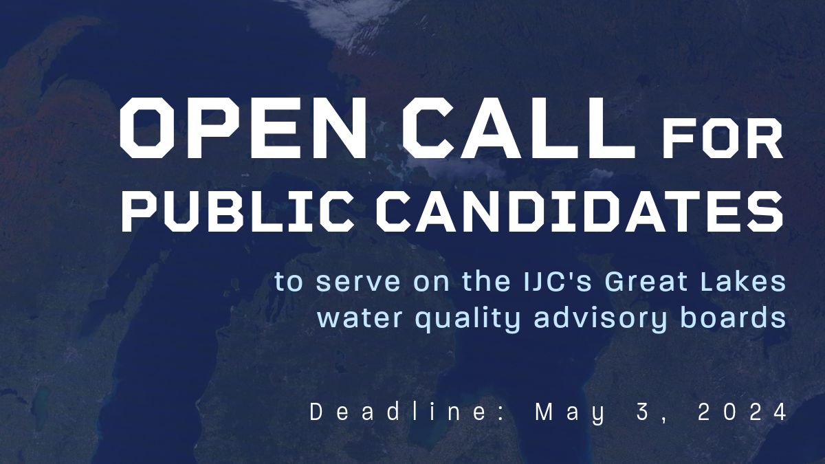 The IJC seeks experts in policy and governance, science and research, and transboundary environmental health to join its #GreatLakes #waterquality and health advisory boards. Submit your nomination by May 3: ijc.org/en/news/career…