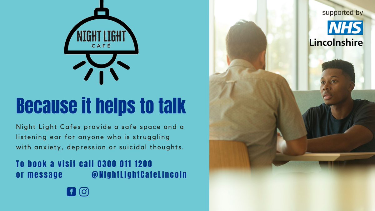 Night Light Cafés are safe spaces, for anyone aged 18 and over. University Students Night Light Cafe is held upstairs in the Student Union at BGU and runs every Monday, 7pm to 9pm haylincolnshire.co.uk/support/univer… #StressAwarenessMonth #LittleByLittle #SelfCareTips #NightLightCafe