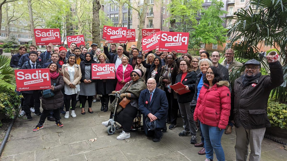 Great to stand with other @UKLabour MPs and members in support of @SadiqKhan yesterday - great manifesto that shows the ambition of Labour in power. Don't forget to vote on May 2nd!